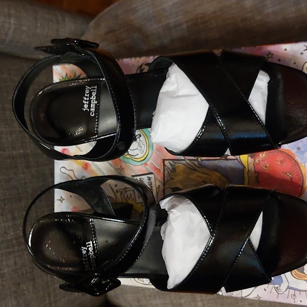 Jeffrey Campbell AMMA Women's Black Crinkle Patent - Picture 10 of 12